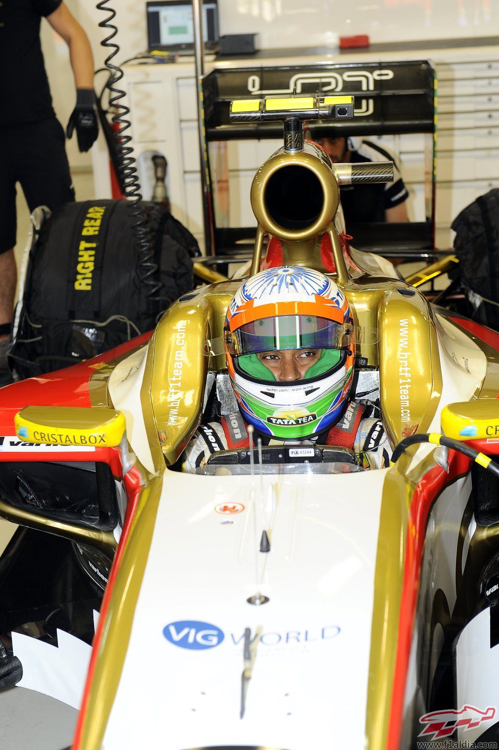 Narain Karthileyan pilota en el Buddh International Circuit