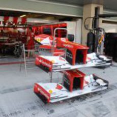 Los alerones de Ferrari listos en Yas Marina