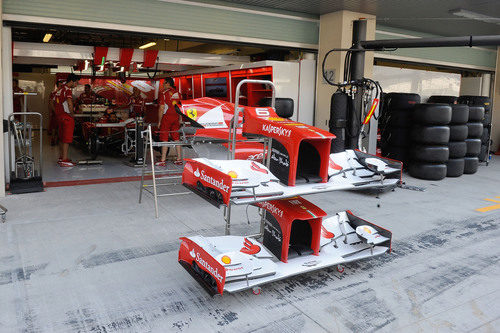 Los alerones de Ferrari listos en Yas Marina