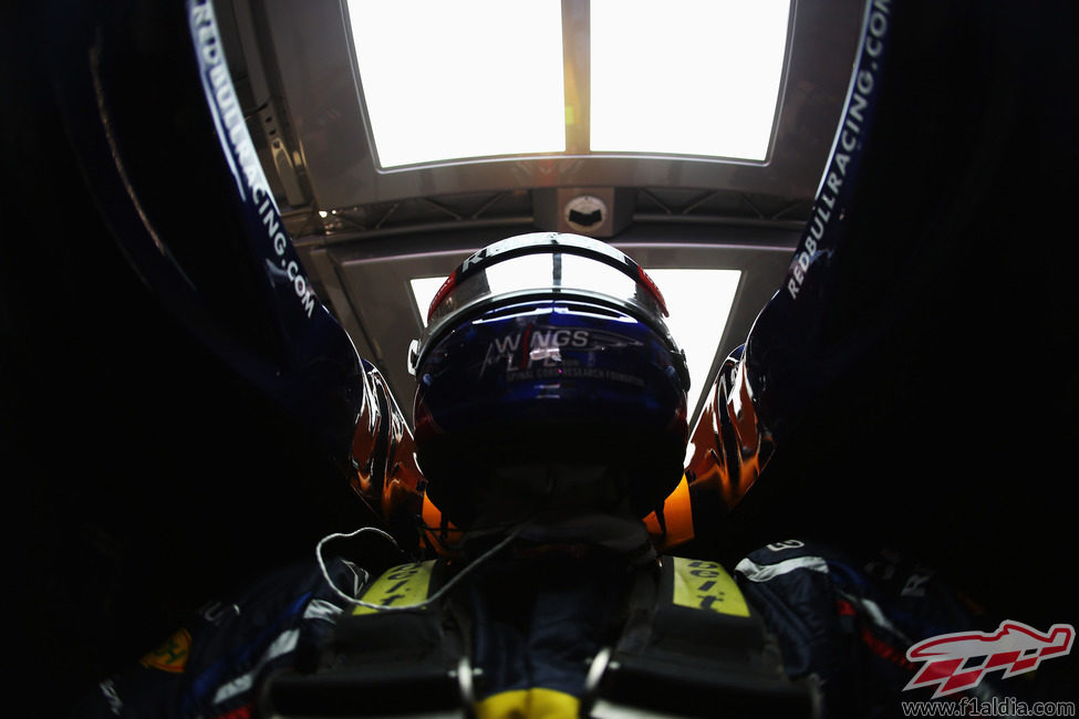 Imagen de Webber desde dentro del 'cockpit' del RB8