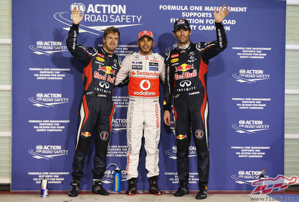 Hamilton, Webber y Vettel, los más rápidos de la clasificación en Abu Dabi