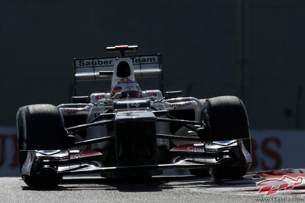 Kamui Kobayashi no tuvo buen ritmo en la clasificación del GP de Abu Dabi 2012