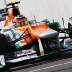 Nico Hülkenberg trata de mejorar su tiempo en la clasificación de Abu Dabi