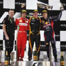 El podio del Gran Premio de Abu Dabi 2012