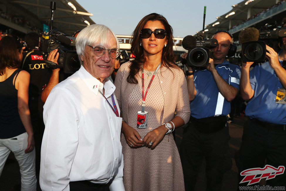 Bernie Ecclestone y Fabiana Flossi en Abu Dabi 2012