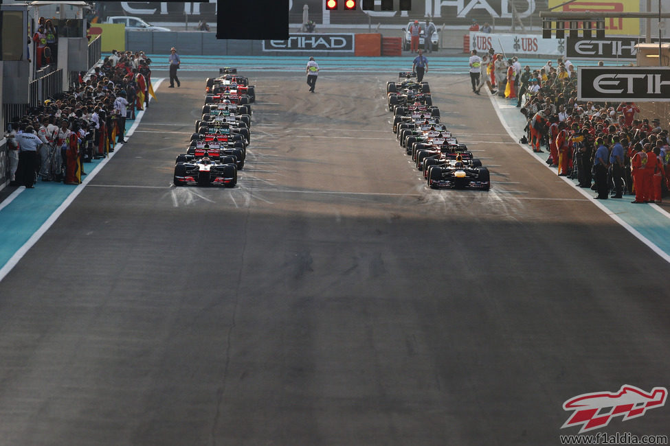 Parrilla de salida del GP de Abu Dabi 2012