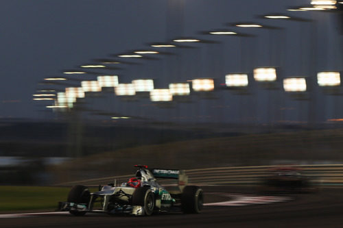 Michael Schumacher en la carrera del GP de Abu Dabi 2012