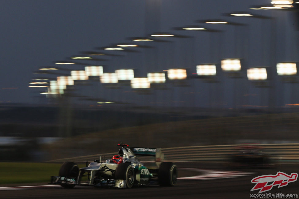 Michael Schumacher en la carrera del GP de Abu Dabi 2012