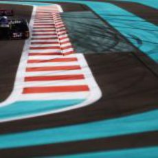 Daniel Ricciardo entra en una recta en Yas Marina