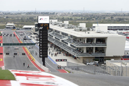 El 'pit lane' desde la curva 1 de Austin