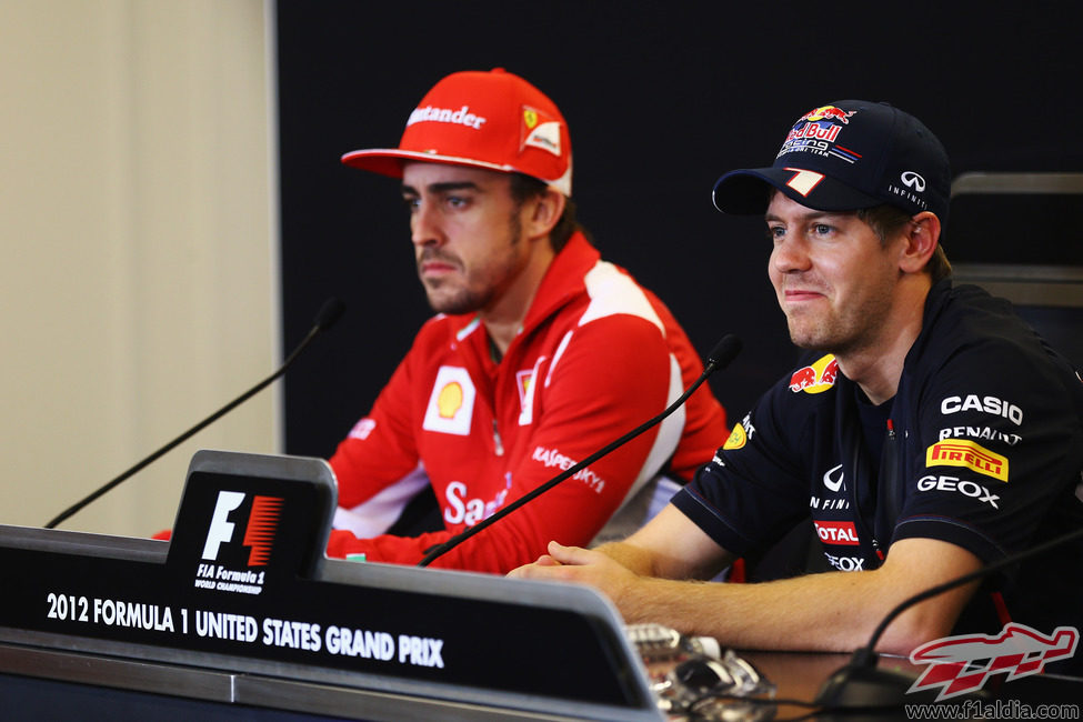 Fernando Alonso y Sebastian Vettel en Austin