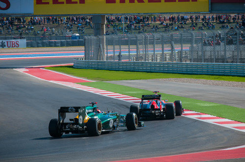 Kovalainen y Glock en los libres del GP de Estados Unidos 2012