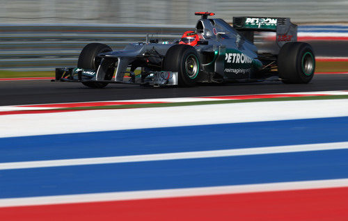 Michael Schumacher rueda en el Circuito de las Américas