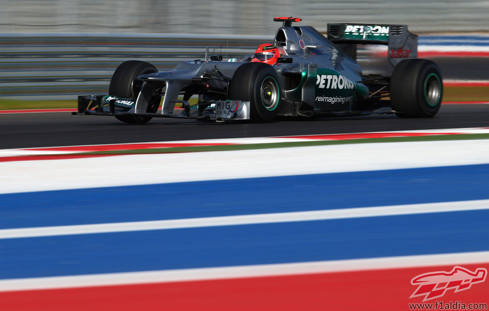 Michael Schumacher rueda en el Circuito de las Américas