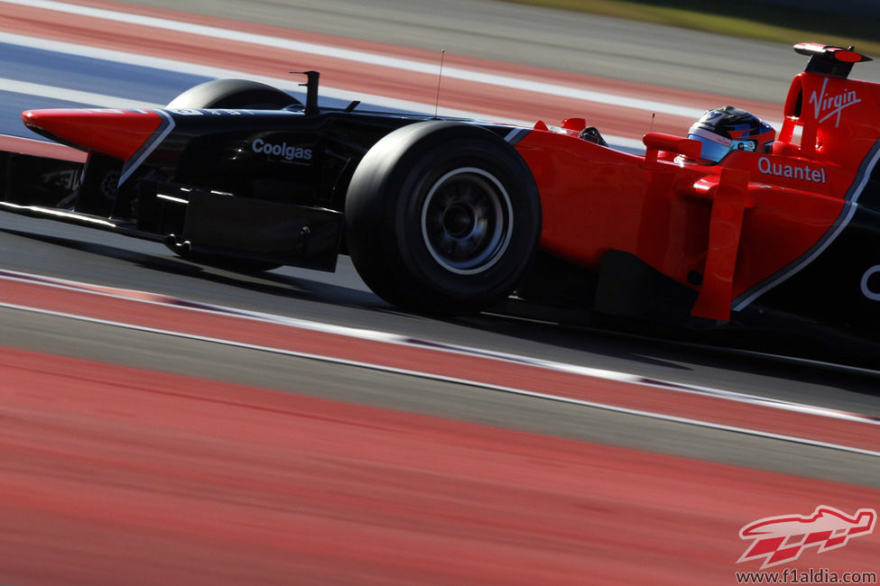 Timo Glock rodando en el Gran Premio de Estados  Unidos