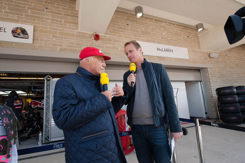 Niki Lauda, con la RTL en Austin