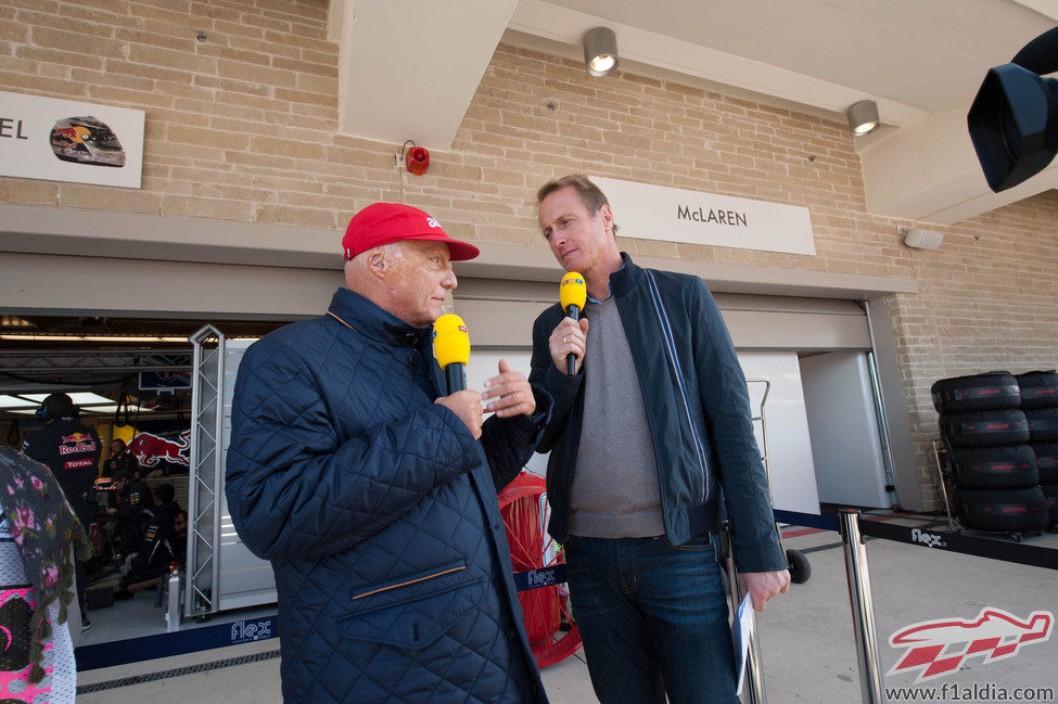 Niki Lauda, con la RTL en Austin