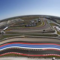 Vista aérea de parte del Circuito de las Américas en Austin