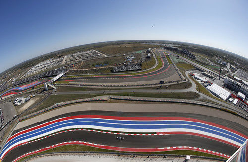 Vista aérea de parte del Circuito de las Américas en Austin