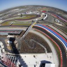 Vista aérea de parte del Circuito de las Américas en Austin