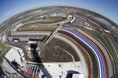 Vista aérea de parte del Circuito de las Américas en Austin