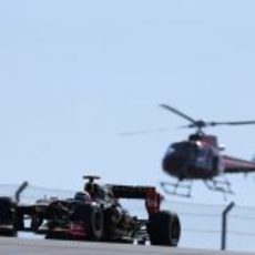 Kimi Räikkönen y el helicóptero