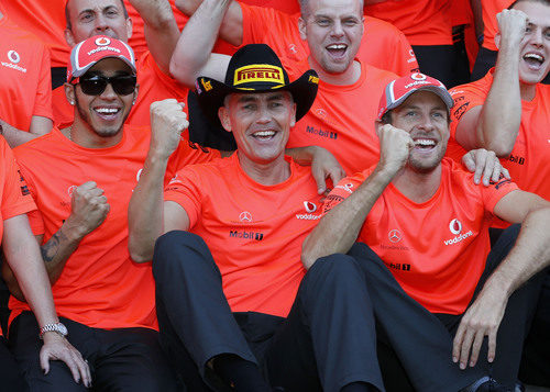 McLaren celebra la victoria de Lewis Hamilton en Estados Unidos 2012