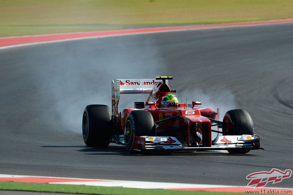 Felipe Massa se pasa de frenada en el Circuito de las Américas