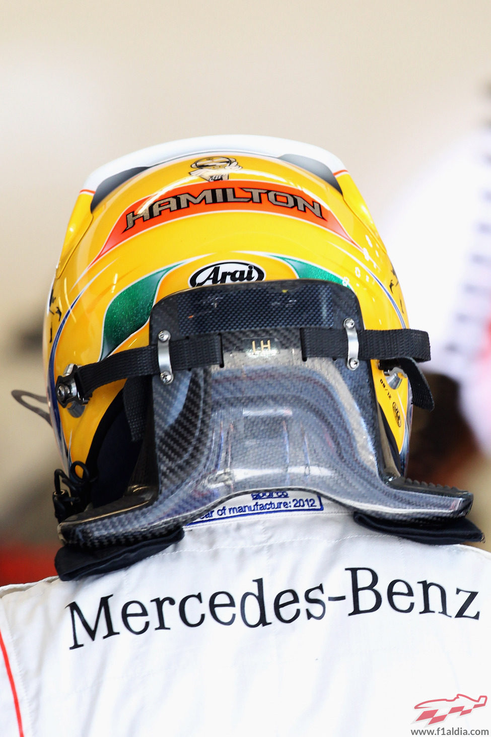 Lewis Hamilton con otro casco en Austin
