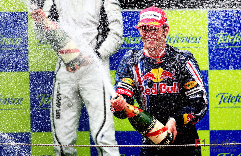 Webber celebra su podio en España