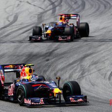 Vettel y Webber en el GP de España