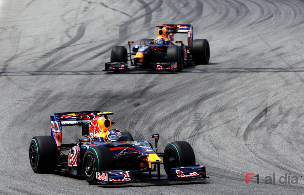 Vettel y Webber en el GP de España