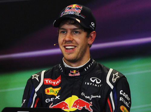 Sebastian Vettel en la rueda de prensa tras la clasificación de EE.UU.