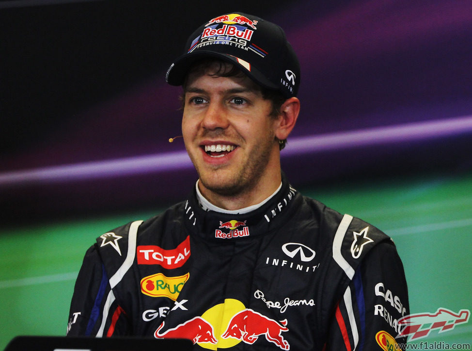 Sebastian Vettel en la rueda de prensa tras la clasificación de EE.UU.