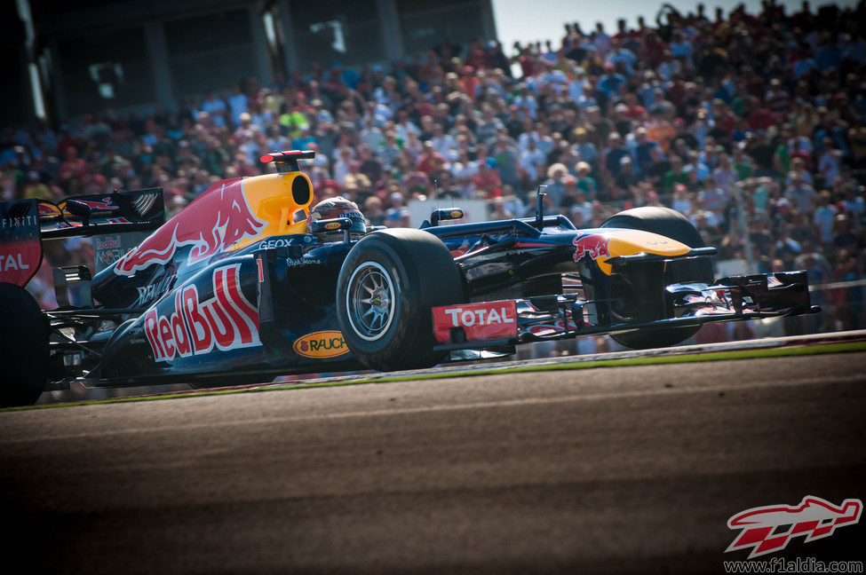 Sebastian Vettel en la carrera del GP de EE.UU. 2012