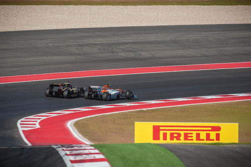 Räikkönen y Hülkenberg en paralelo en la carrera de Austin