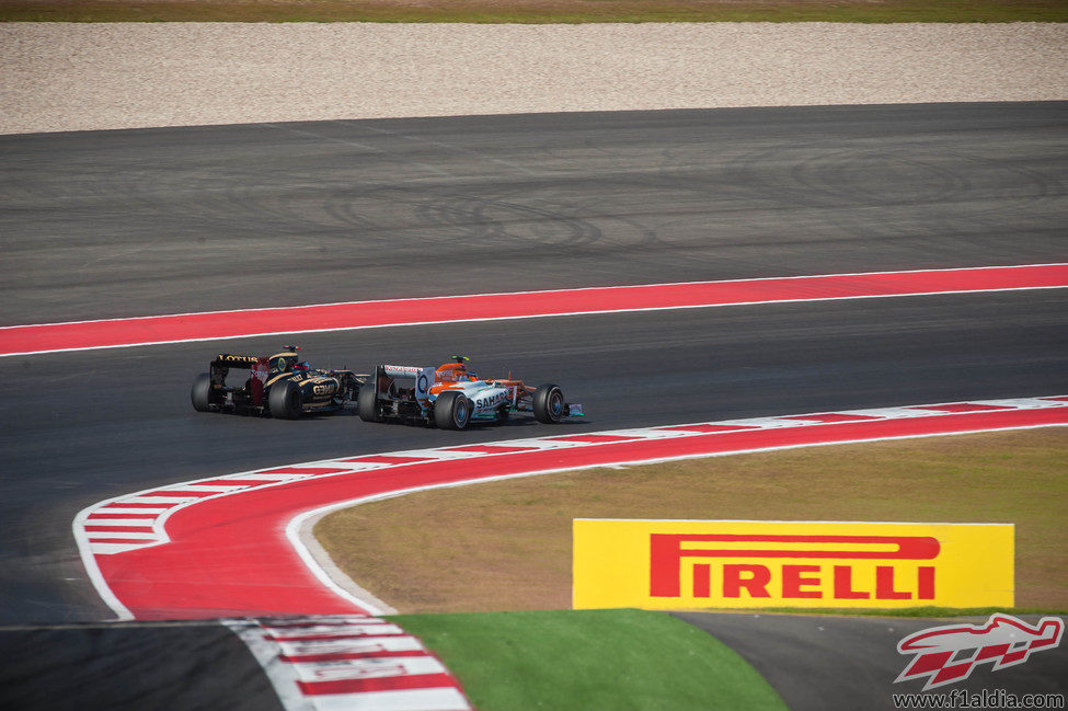 Räikkönen y Hülkenberg en paralelo en la carrera de Austin