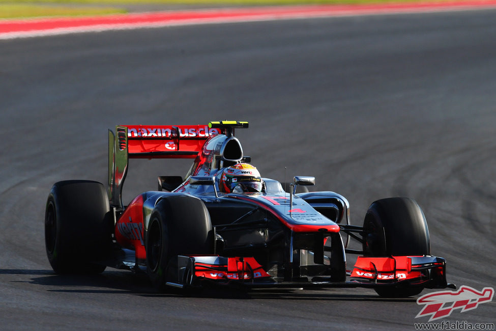 Lewis Hamilton en la carrera del GP de Estados Unidos 2012