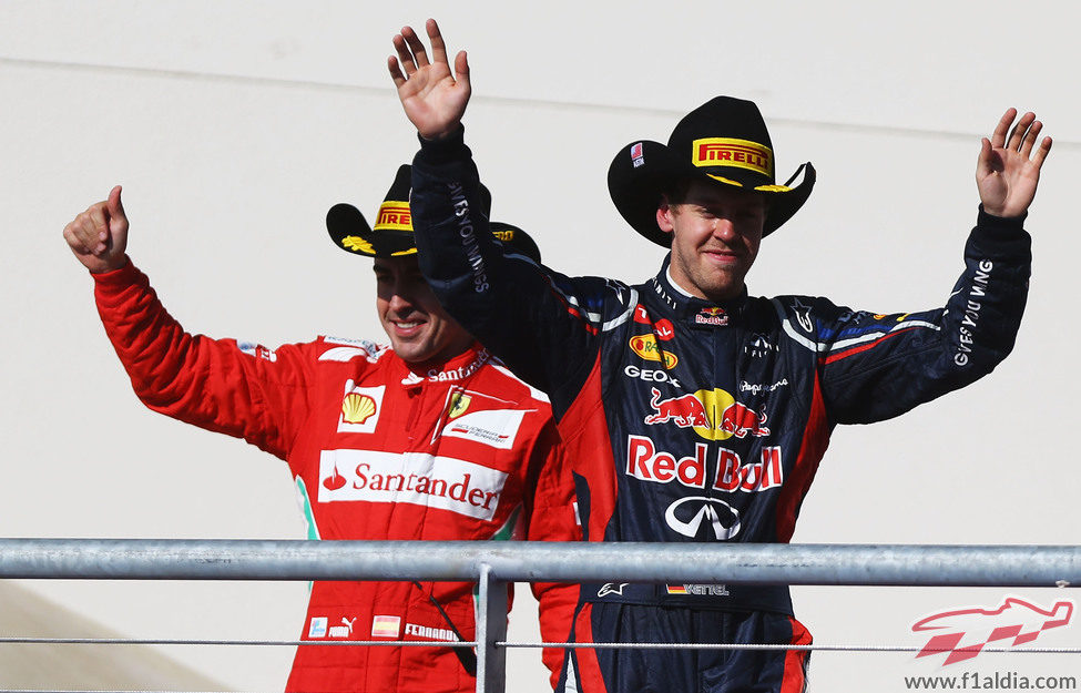 Vettel y Alonso salen al podio de Estados Unidos 2012