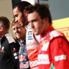 Tres grandes pilotos en el podio del GP de Estados Unidos 2012