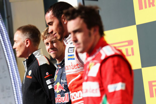 Tres grandes pilotos en el podio del GP de Estados Unidos 2012