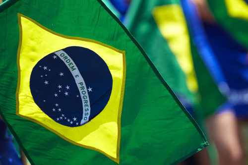 Bandera de Brasil en Interlagos