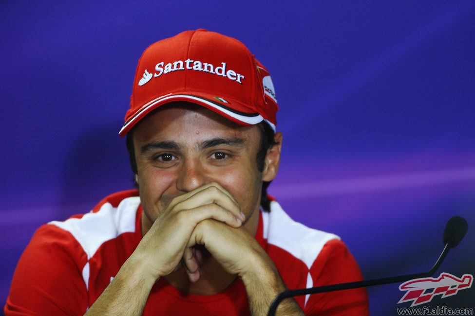 Felipe Massa en la rueda de prensa de la FIA del jueves en Brasil