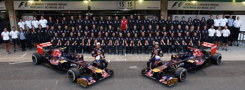 Foto oficial del equipo Toro Rosso en Brasil