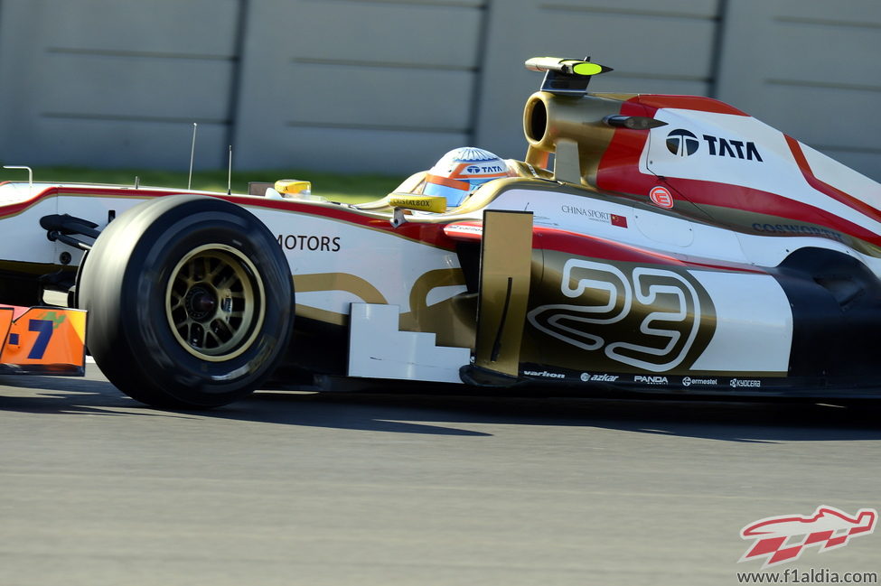 Narain Karthikeyan pilota en los Libres 1 del GP Estados Unidos 2012