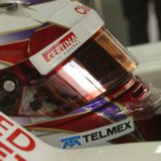 Kamui Kobayashi en el interior de su monoplaza en Brasil 2012