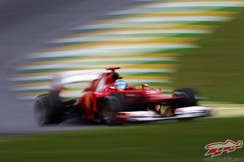 Fernando Alonso en la clasificación del GP de Brasil 2012