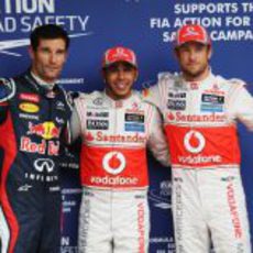 Hamilton, Button y Webber, los más rápidos el sábado en Interlagos