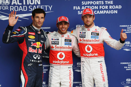 Hamilton, Button y Webber, los más rápidos el sábado en Interlagos