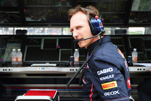 Christian Horner en el muro del equipo Red Bull en Interlagos